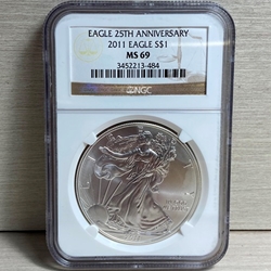 2011 American Eagle Silver One Ounce Certified / Slabbed MS69