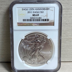 2011 American Eagle Silver One Ounce Certified / Slabbed MS69