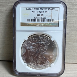 2011 American Eagle Silver One Ounce Certified / Slabbed MS69