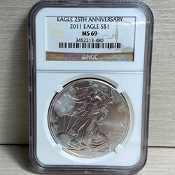 2011 American Eagle Silver One Ounce Certified / Slabbed MS69