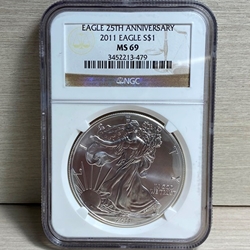 2011 American Eagle Silver One Ounce Certified / Slabbed MS69