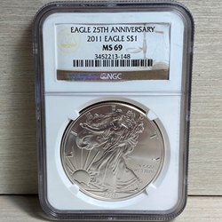 2011 American Eagle Silver One Ounce Certified / Slabbed MS69