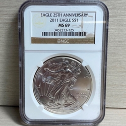 2011 American Eagle Silver One Ounce Certified / Slabbed MS69