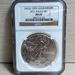 2011 American Eagle Silver One Ounce Certified / Slabbed MS69