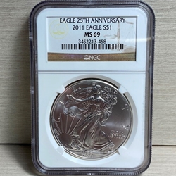 2011 American Eagle Silver One Ounce Certified / Slabbed MS69