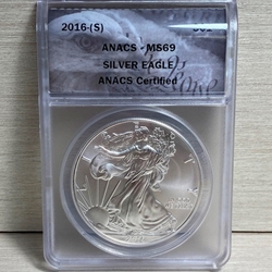 2016-S American Eagle Silver One Ounce Certified / Slabbed MS69