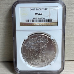 2012 American Eagle Silver One Ounce Certified / Slabbed MS69