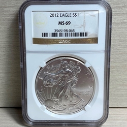 2012 American Eagle Silver One Ounce Certified / Slabbed MS69