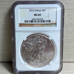 2012 American Eagle Silver One Ounce Certified / Slabbed MS69