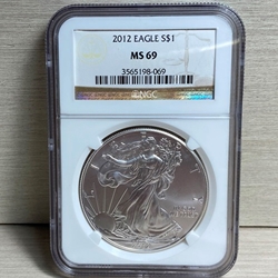 2012 American Eagle Silver One Ounce Certified / Slabbed MS69