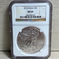 2012 American Eagle Silver One Ounce Certified / Slabbed MS69