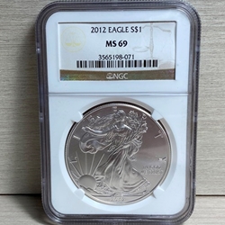 2012 American Eagle Silver One Ounce Certified / Slabbed MS69