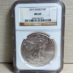 2012 American Eagle Silver One Ounce Certified / Slabbed MS69