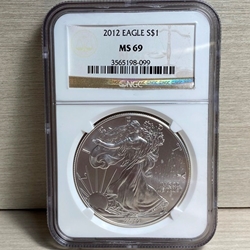 2012 American Eagle Silver One Ounce Certified / Slabbed MS69