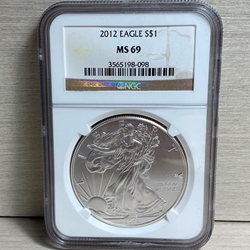 2012 American Eagle Silver One Ounce Certified / Slabbed MS69