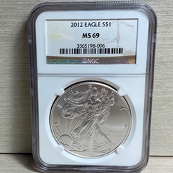 2012 American Eagle Silver One Ounce Certified / Slabbed MS69