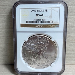 2012 American Eagle Silver One Ounce Certified / Slabbed MS69