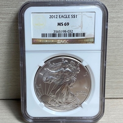 2012 American Eagle Silver One Ounce Certified / Slabbed MS69