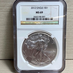 2012 American Eagle Silver One Ounce Certified / Slabbed MS69