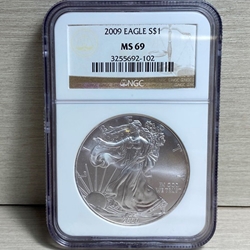 2009 American Eagle Silver One Ounce Certified / Slabbed MS69