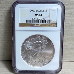 2009 American Eagle Silver One Ounce Certified / Slabbed MS69