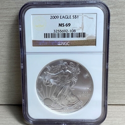 2009 American Eagle Silver One Ounce Certified / Slabbed MS69