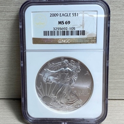 2009 American Eagle Silver One Ounce Certified / Slabbed MS69