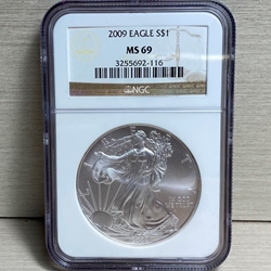 2009 American Eagle Silver One Ounce Certified / Slabbed MS69