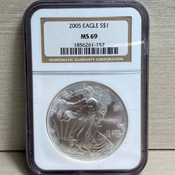 2005 American Eagle Silver One Ounce Certified / Slabbed MS69