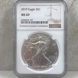 2019 American Eagle Silver One Ounce Certified / Slabbed MS69