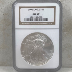 2006 American Eagle Silver One Ounce Certified / Slabbed MS69