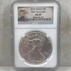 2014 American Eagle Silver One Ounce Certified / Slabbed MS69