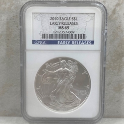 2010 American Eagle Silver One Ounce Certified / Slabbed MS69