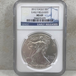 2012 American Eagle Silver One Ounce Certified / Slabbed MS69