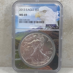 2013 American Eagle Silver One Ounce Certified / Slabbed MS69