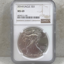 2014 American Eagle Silver One Ounce Certified / Slabbed MS69