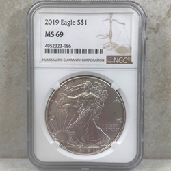 2019 American Eagle Silver One Ounce Certified / Slabbed MS69