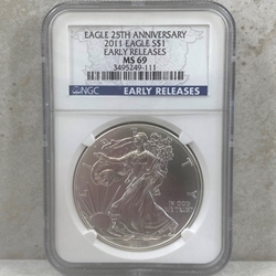 2011 American Eagle Silver One Ounce Certified / Slabbed MS69