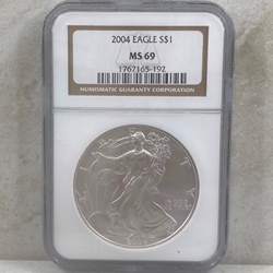 2004 American Eagle Silver One Ounce Certified / Slabbed MS69