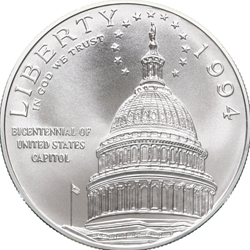 1994-D Uncirculated U.S. Capitol Bicentennial Silver Dollar