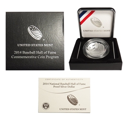 2014-P Proof Baseball Hall of Fame Silver Dollar