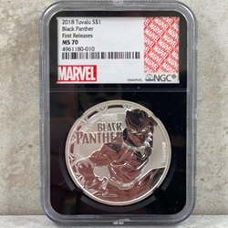 2018 Tuvalu Marvel Comics Black Panther 1 oz .999 Silver MS 70