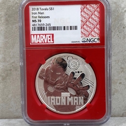 2018 Tuvalu Marvel Comics Iron Man 1 oz .999 Silver MS 70