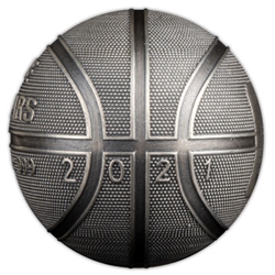 2021 Samoa $5 Spherical Antiqued Basketball 1 oz .999 Silver Coin - 999 Made