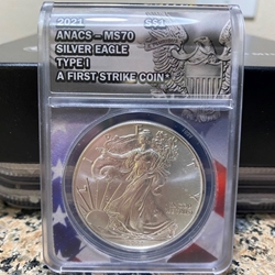 2021 American Eagle Silver One Ounce Certified / Slabbed MS70, 3845