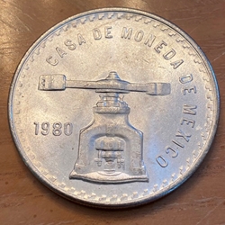 1980 Casa de Moneda de México 33.625 Grams .925 % Ag