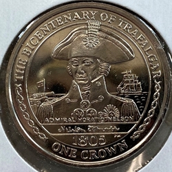 2005, 1 Crown - Elizabeth II Admiral Horatio Nelson, Isle of Man