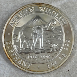 2006 1000 Shillings Elephant, 1 oz Ag 999, Somalia