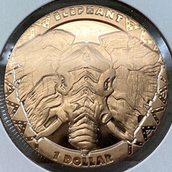 2019, 1 Dollar Big Five - Elephant, Republic of Sierra Leone