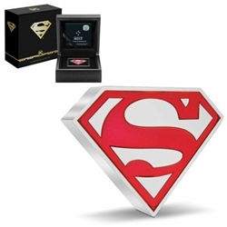 2021 Niue 1 oz DC Comics - Superman Shield Shaped Silver Coin